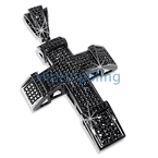 All Black CZ Ice Chunk Micro Pave Cross