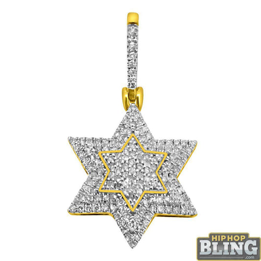 10K Yellow Gold .44cttw Diamond Nano Star of David Charm