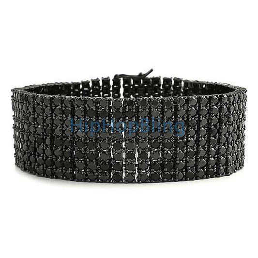 CZ 8 Row Custom Black Bling Bling Bracelet