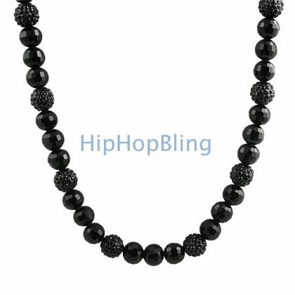 Black 15 Bling Disco Ball Bling Bling Necklace