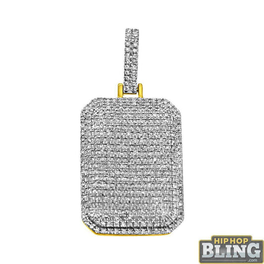 10K Gold .98 Carat Diamond Dog Tag