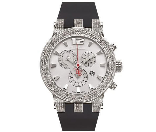 Joe Rodeo Broadway Watch 5.00ct White Diamonds Rubber Band