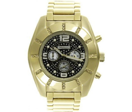 Smooth Gold .25 Carat Diamond Hip Hop Watch Jojino Black Dial