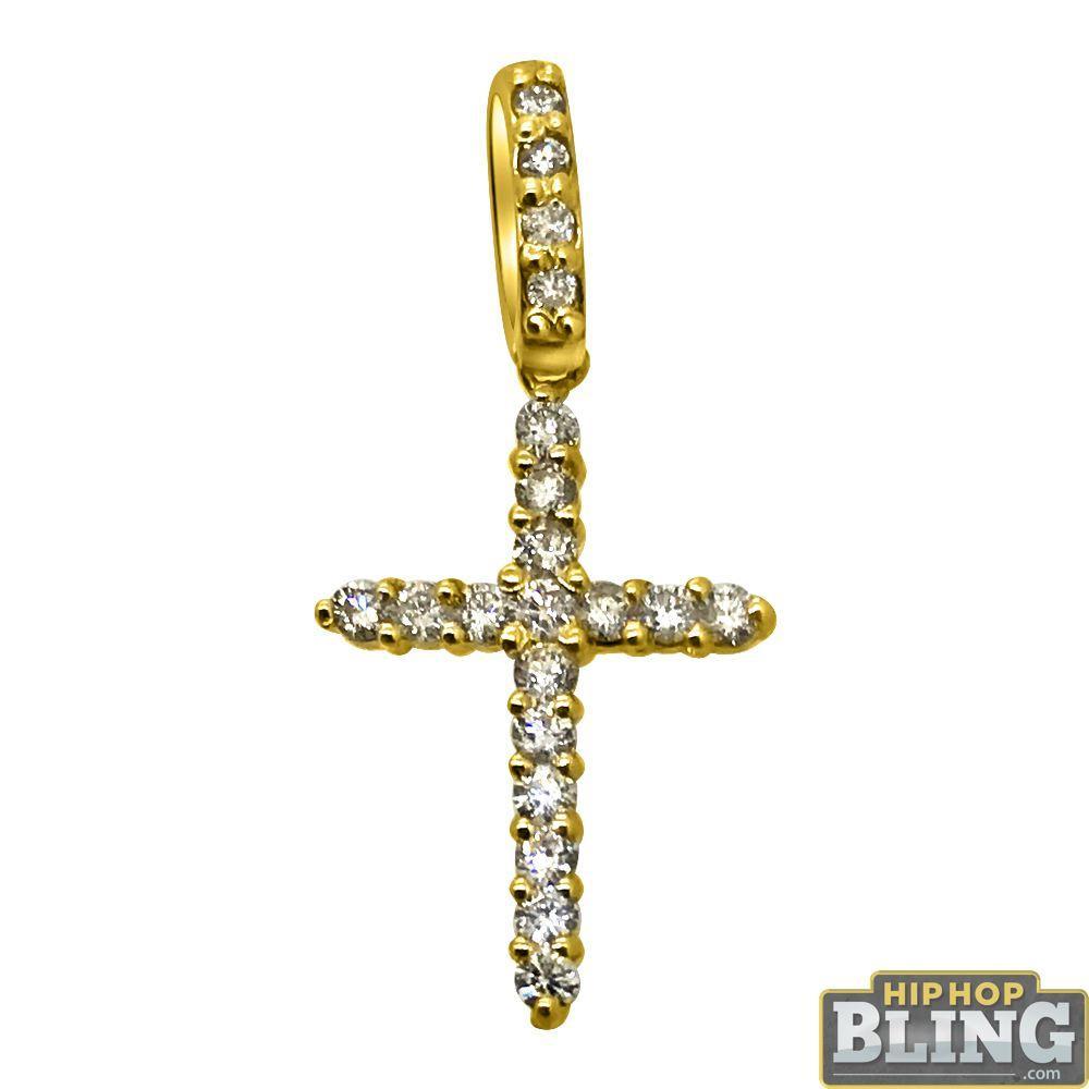 .39cttw Diamond Nano Cross Pendant 14K Yellow Gold