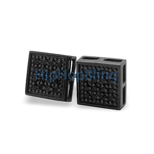 Black Box CZ Bling Bling .925 Silver Micro Pave Earrings