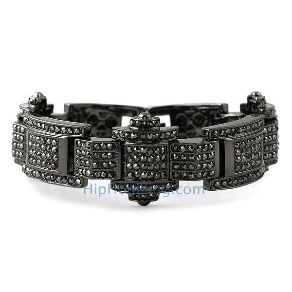 Celebrity Style Black Bling Bling Bracelet