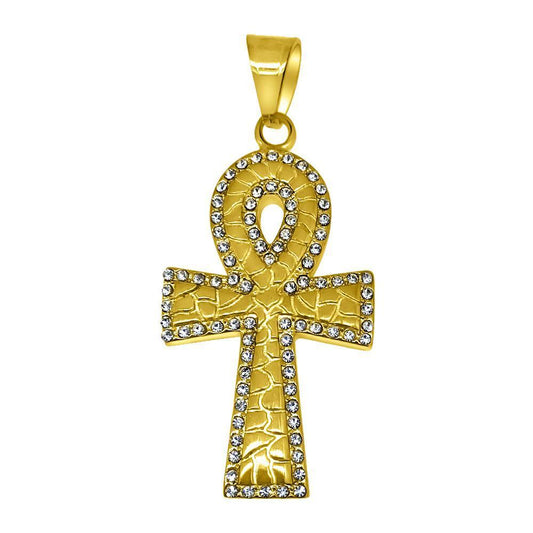 Ankh Cross Gold Stainless Steel Pendant