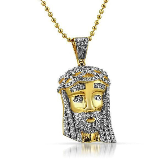 .925 Sterling Silver Mini Jesus Gold 2 Tone