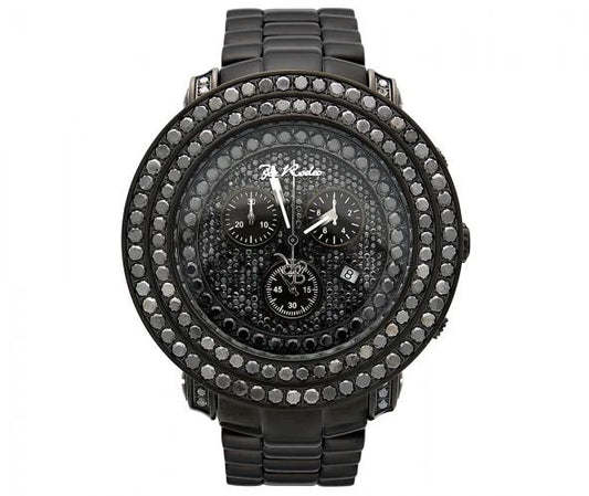 Huge Double Black Diamond 8.00ct Bezel Joe Rodeo Watch