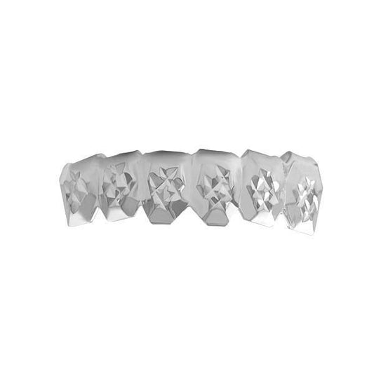 Custom Grillz Diamond Cut Rhodium Bottom