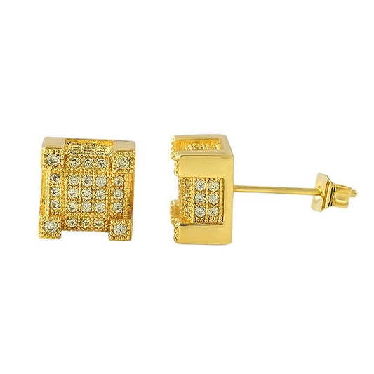 Bling Bling Cube Lemonade CZ Earrings