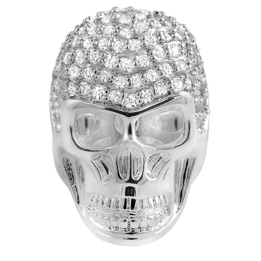 3D Skull CZ Custom Mens Bling Bling Ring