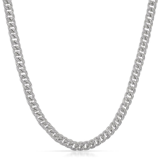 6MM Miami Cuban Rhodium CZ Iced Chain