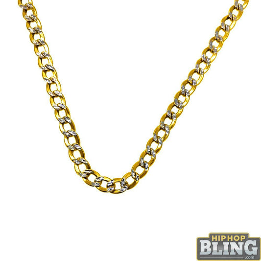 10K Yellow Gold Diamond Cut 4.5MM Cuban Chain