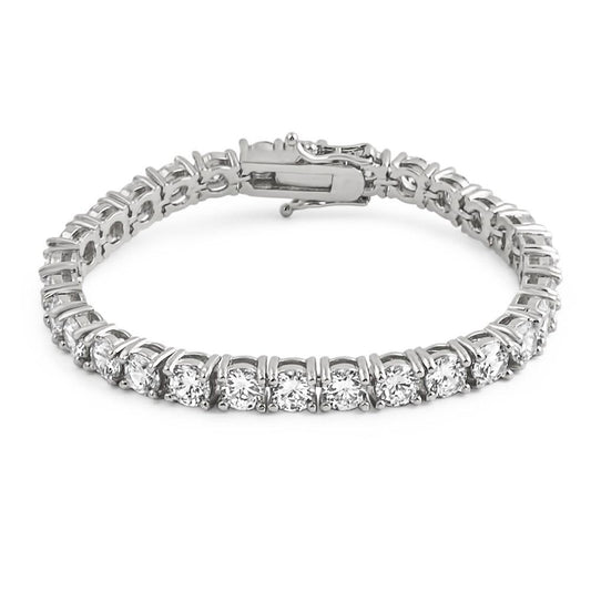 6MM CZ 1 Row Bling Bling Tennis Bracelet Rhodium