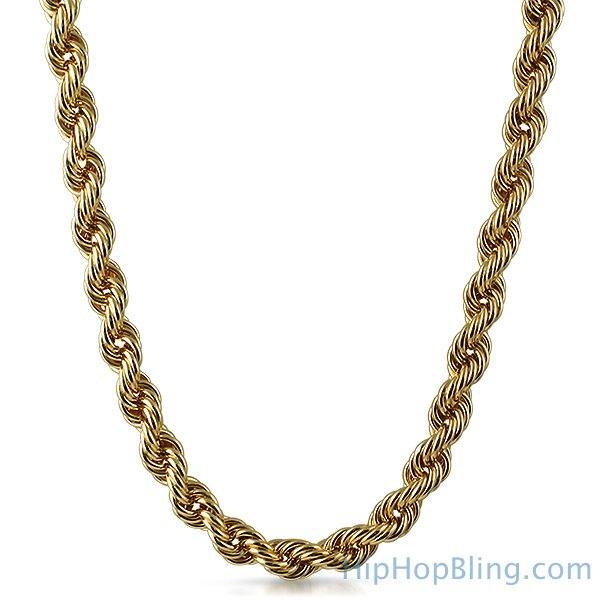 6MM Gold Plated Rope Chain Necklace