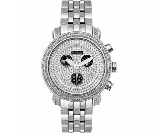 Pave Classic Joe Rodeo Watch 3.50ct Diamonds Blk Chronos