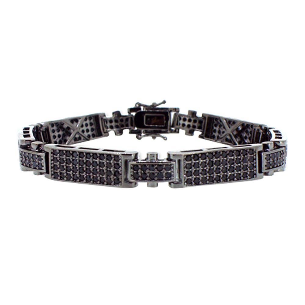 Skinny Link Black CZ Micro Pave Bling Bling Bracelet