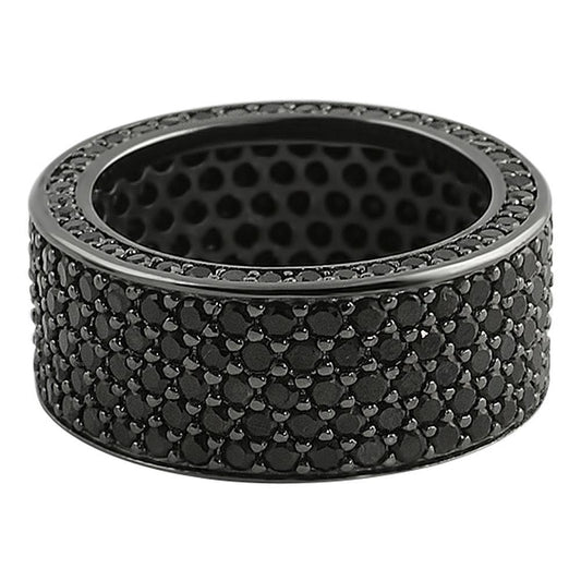 360 Eternity CZ Lab Made Ring Black on Black