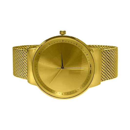 Minimalistic All Gold Mesh Band Watch