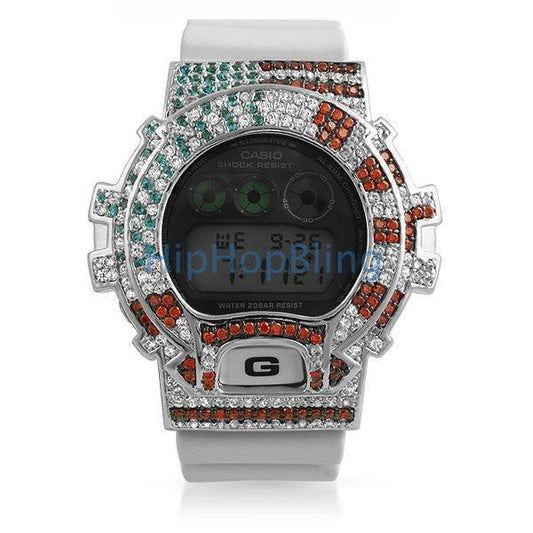 USA Flag Patriotic Custom Bling G Shock Watch