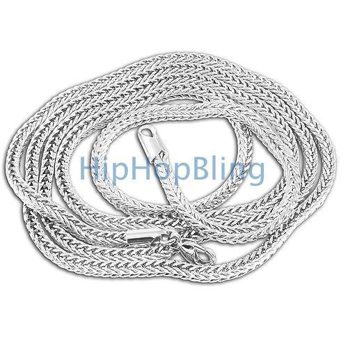 3mm Foxtail Franco Rhodium Hip Hop Chain