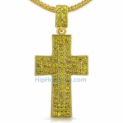 Lemonade Double Decker Hip Hop Cross Chain Small