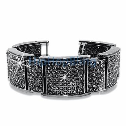 Mega Thick Black Super Bling Bling Bracelet