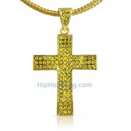 Small Lemonade Bling Bling Cross & Chain